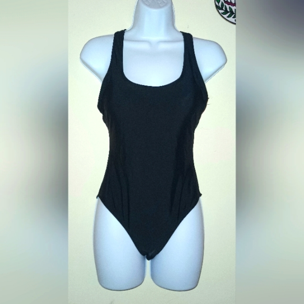 Women's one piece black bathing suit